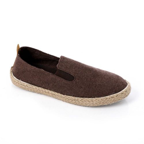 Buy Squadra Textile Slip On Casual Shoes With Straw Sole - Brown in Egypt
