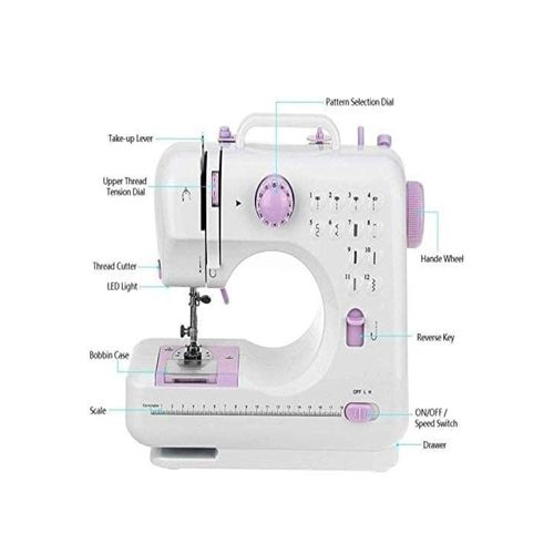 product_image_name-Ebasket-ماكينة خياطة محمولة، ماكينة خياطة كهربائية صغيرة، 505A أبيض/أرجواني-2