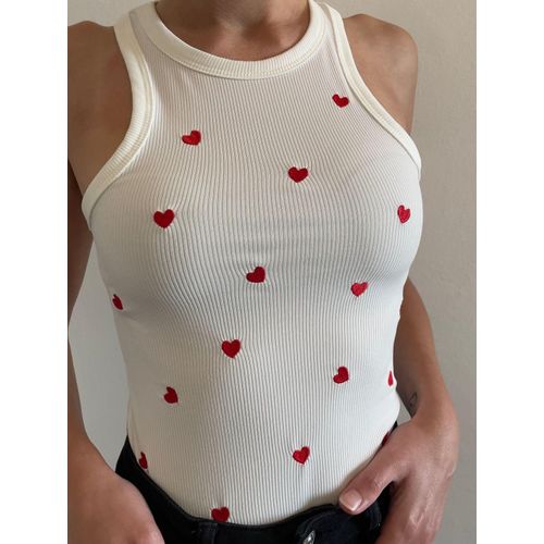 product_image_name-Martina Store-تي شيرت قطني مضلع للنساء - أبيض-1