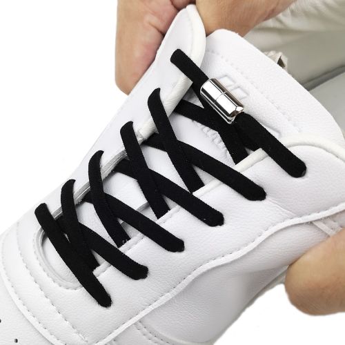 1 Pair Elastic Shoe Laces For Sneakers No Tie Shoelaces Round Black Lock  Child Adult Fast On And Off Lazy Shoelace Rubber band