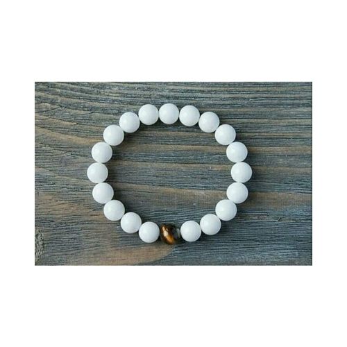 Bracelet Made Of White Beads \u0026 Tiger 