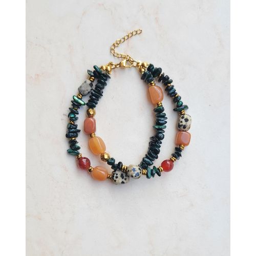 product_image_name-Nourista-Two Layers Agate & Dalmatian Jasper Bracelet-3
