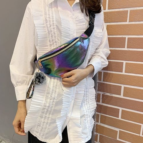 Generic Cool Sequins Printing Waist Bag For Woman Fashion Fanny