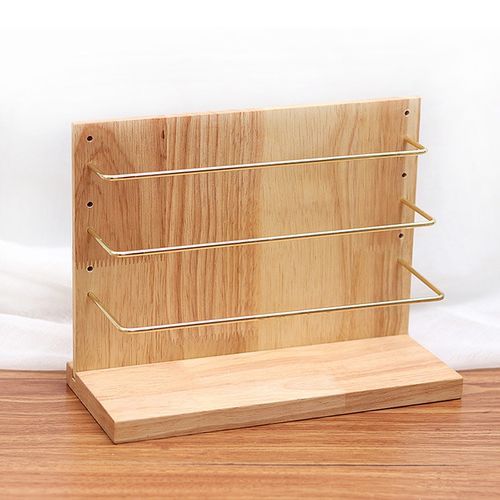 Simple Retro Earrings and Earrings Storage Display Rack Detachable Solid  Wood Small Ornaments Display Way To