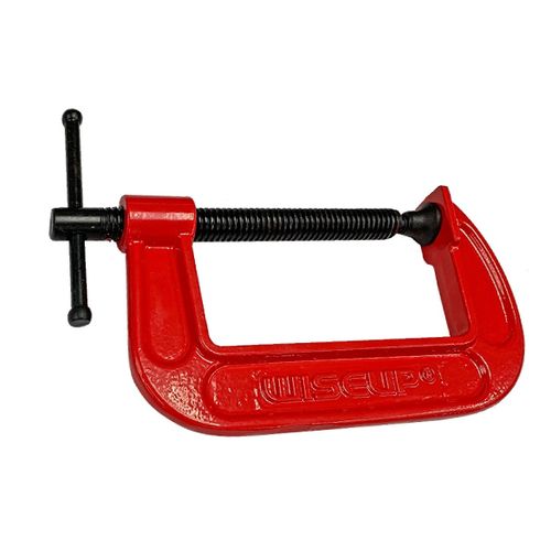 Buy WISEUP Adjust Heavy Duty G Clamp 3 Inch C/W Soft Jaw Pads 77 Mm – G Clamp Iron Red For Woodwork Metal Clamping in Egypt