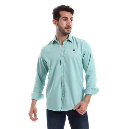 Buy White Rabbit Front Buttoned Down Textured Light Green Men Shirt in Egypt