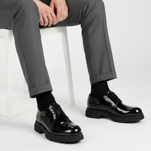 product_image_name-Generic-حذاء كلاسيك لامع رجالي جلد برباط مع نعل مطاطي غير قابل للانزلاق - أسود-1