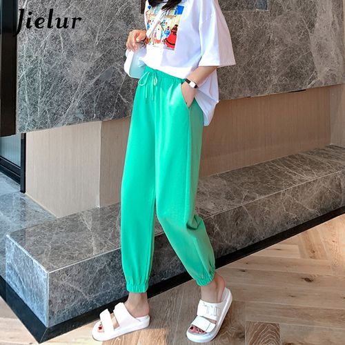 Fashion green Jielur Candy Color Orange Pink Gray Sports Pants Female Street Leisure BF Harem Pants S XL Autumn Women Sweatpants WEF Best Price Online Jumia Egypt