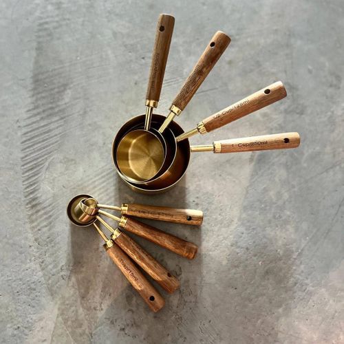 product_image_name-Generic-مجموعة أكواب قياس من الفولاذ المقاوم للصدأ الذهبي 4x1 بمقبض خشبي-2