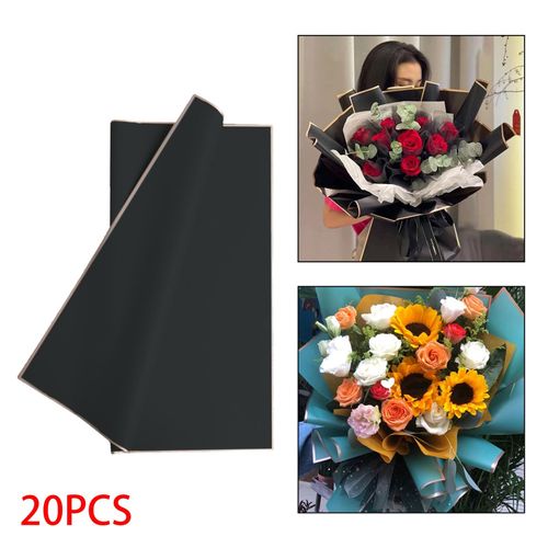 Generic 20 Pieces Flower Wrapping Paper Waterproof Translucent Gift For  Black @ Best Price Online