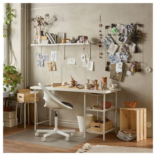 Generic Leg SPÄND table base, white, metal, rectangular, adjustable. - image 2