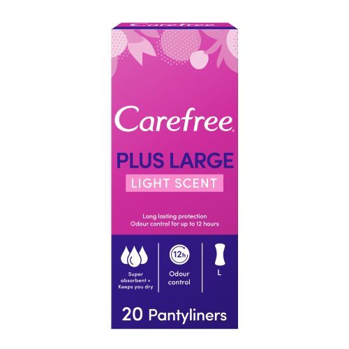 اشتري Carefree Panty Liners Plus Large Light Scent - 20 Pcs في مصر