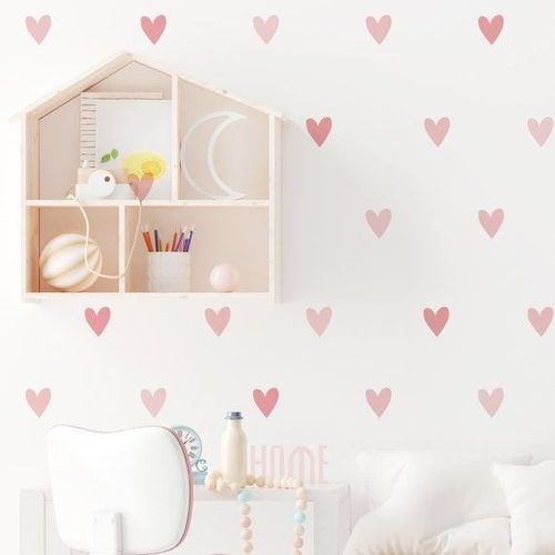 Pale Pink Gold Heart Stickers