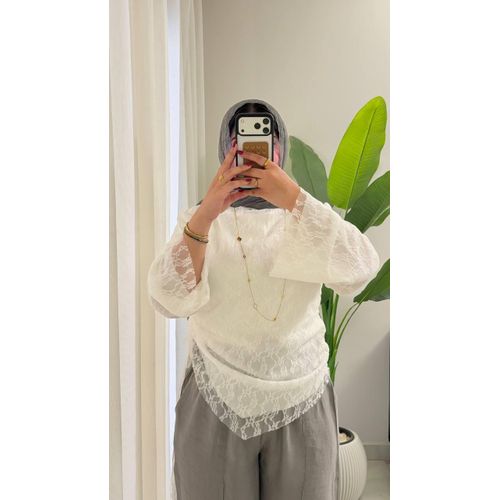 Generic Fully Lined White Lace Top - image 3