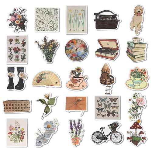 Generic Vintage Stickers, 50 Scrapbook Stickers Vintage Diary