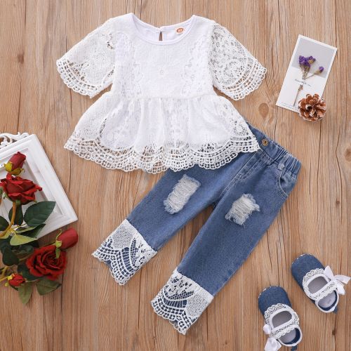 Latest fashion blouse design baby lace