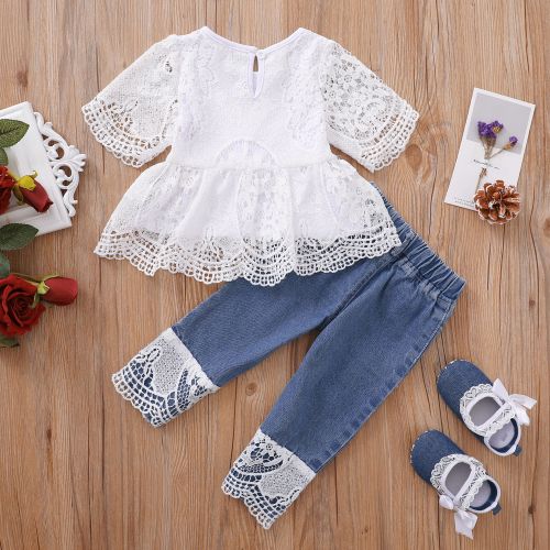 Amazon.com: Infant Baby Girl Clothes Long Sleeve Outfits 9 Months Girl  Clothes Ruffle Shirt Rip Jeans Pants Fall Winter Clothes for Baby Girl 6-12  Months: Clothing, Shoes & Jewelry