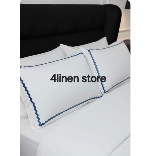 product_image_name-Generic-طقم زجزاج كحلي *ابيض سرير 160 استيك مكون من 4 قطع خامه ناعمه ومعالج ضد الوبر -1