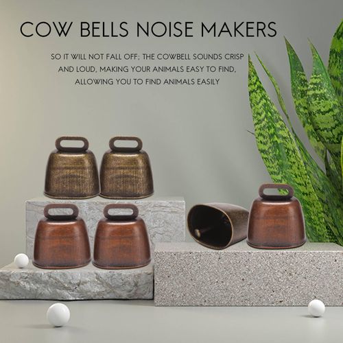 Metal Cowbells - Red 3 Inch Cow Bells Noise Makers, Loud Call Bell