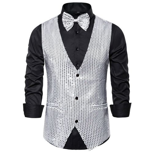 Black and silver waistcoat clearance