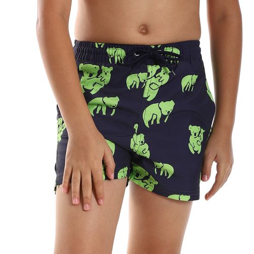 اشتري Pavone Boys Elephants Pattern Swim Short - Navy Blue في مصر