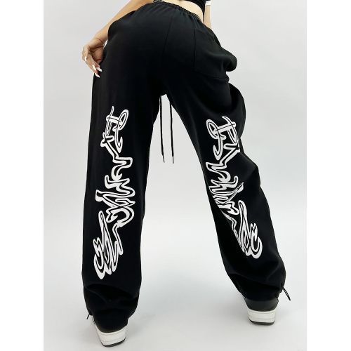 Fashion (Black)HOUZHOU Hip Hop Gothic Black Jogging Sweatpants