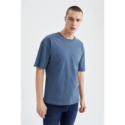 product_image_name-Defacto-Man Crew Neck Oversize Fit Short Sleeve T-Shirt - Indigo-2
