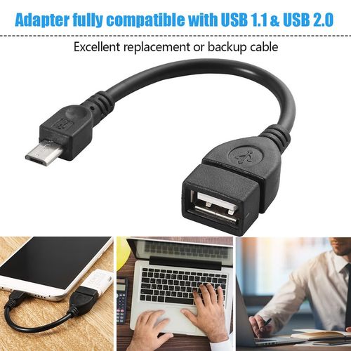 Generic USB A Female To Micro USB 5 Pin Male Adapter Host OTG Data Charger Cable