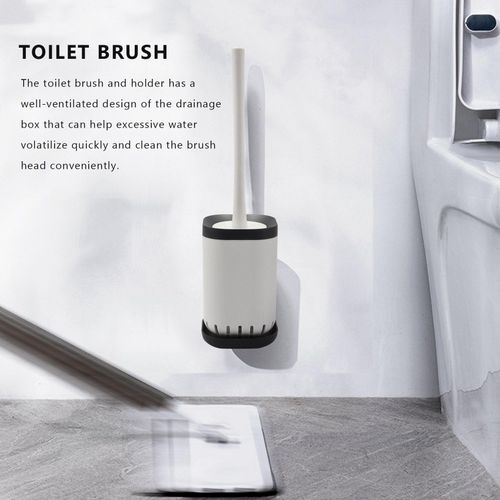 Silicone Toilet Brush With Holder Set Toilet Bowl Brush For Bathroom No  Scratch Soft Toilet Cleaner Brush Wall Mounted