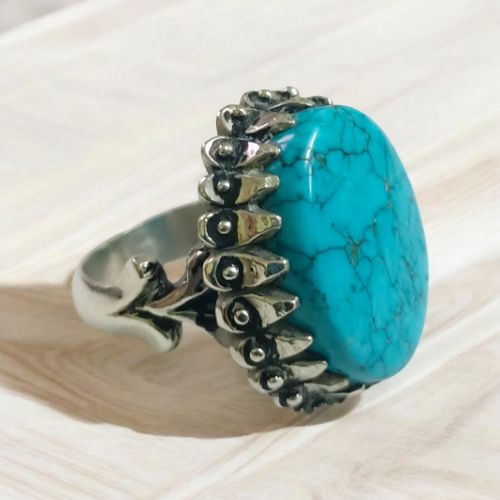 product_image_name-Generic-خاتم فضة 925 رجالي بحجر فيروز طبيعي-2