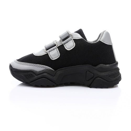 Buy Roadwalker Rubber Sole Mesh Kids Velcro Sneakers - Black & Grey in Egypt