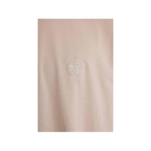 product_image_name-Defacto-Man Crew Neck Oversize Fit Short Sleeve T-Shirt - Stone-1