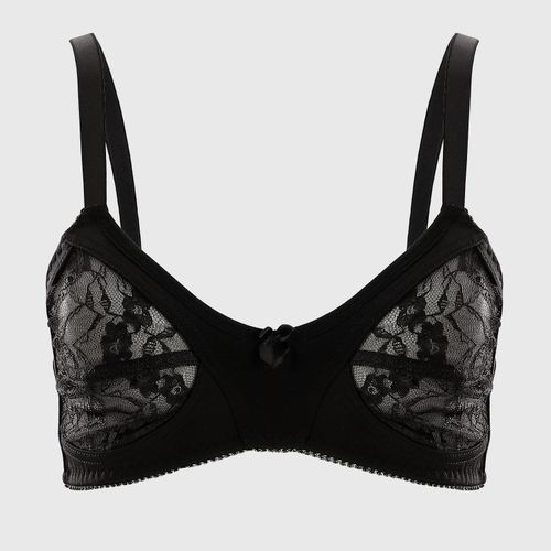 Cottonil Lace & Synthetic Minimizer Bra - Black @ Best Price