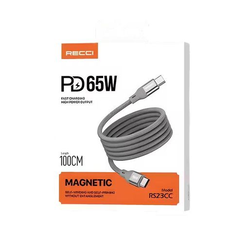 product_image_name-Recci-ريتشي RS23CC كابل شحن مغناطيسي تايب-سي PD 65W – طول 1 متر-2
