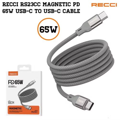 product_image_name-Recci-ريتشي RS23CC كابل شحن مغناطيسي تايب-سي PD 65W – طول 1 متر-4