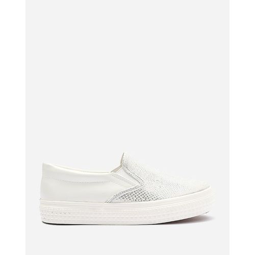 white snakeskin slip on shoes