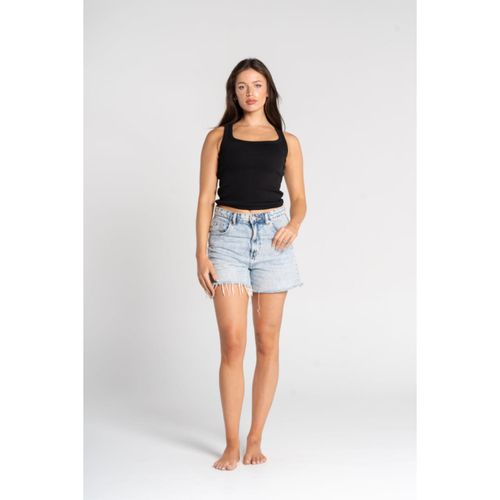 OUTDATED Ribbed Tank Top Square Neck - Black - image 2