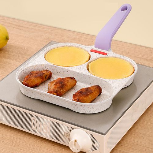 Medical Stone Breakfast Pan,Nonstick 3 Section Frying Pan And Egg