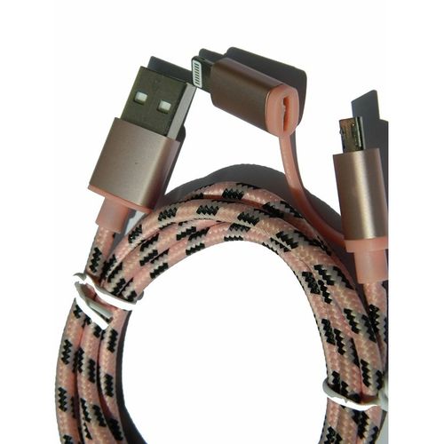 Buy Techno A 2-in-1 Lightning/Micro USB Cable  - 1M - Rose Gold in Egypt