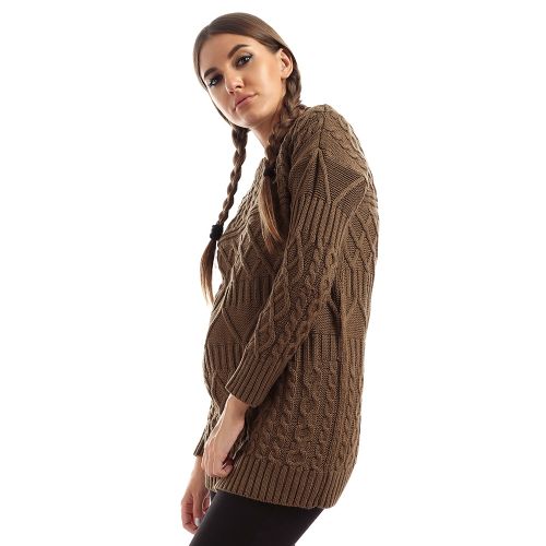 Ravin Cozy Round Neck Dark Olive Pullover