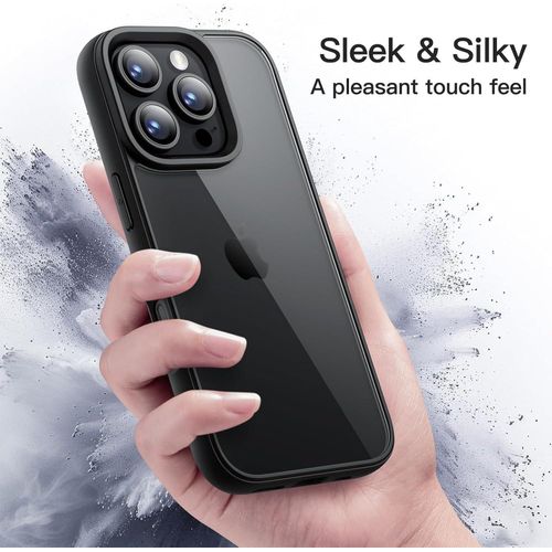 product_image_name-Generic-A preservative from the Chope for the iPhone 16 Pro Max 6.9 inch, shock absorber anti-shock cap, matte polyurethane frame in black color, transparent anti-scratch back (black)-6
