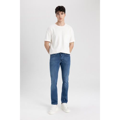 product_image_name-Defacto-Man Pedro-Slim Fit Denim Trousers - Mid Blue-3