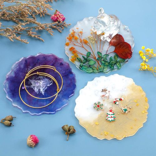 Silicone Tray Mold Epoxy Resin, Large Irregular Wave Agate Coaster