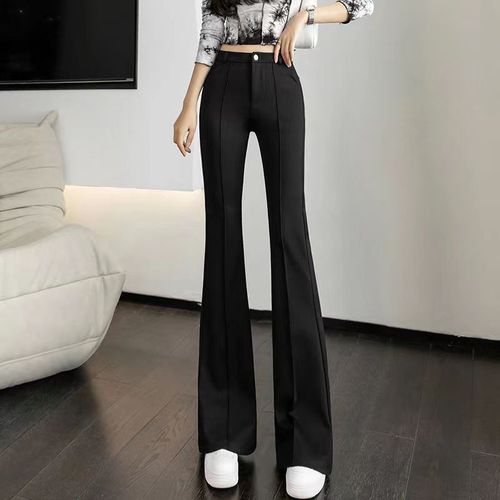 Fashion (Black)Lucyever Spring Summer Skinny Flare Pants Women Korean  Fashion Office Suit Pants Woman Black High-waisted Wide Leg Trousers 2022  DOU @ Best Price Online