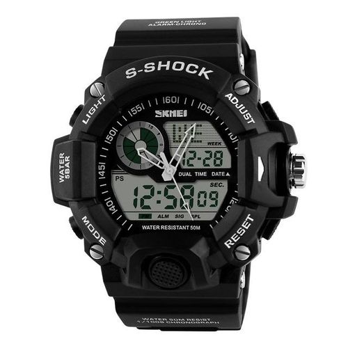 Buy Sports Men Watches LED Watch Outdoor 50M Waterproof Wristwatch - Black in Egypt