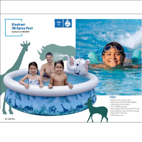 Ji Long Avenli Elephant 3D Spray Inflatable Mini Swimming Pool For