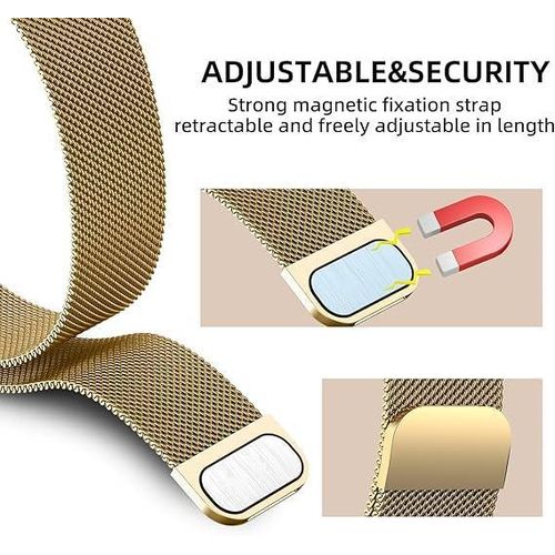 product_image_name-Generic-سوار شبكي مغناطيسي من اكس تيك متوافق مع ساعة سامسونج جالاكسي ووتش 7 الترا 47 ملم، مصنوع من الستانلس ستيل للجنسين، مقاس 15-21.1 سم _ ذهبي-3