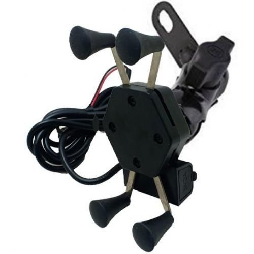 7 Inch Mobile Phone Holder With Charger - Black