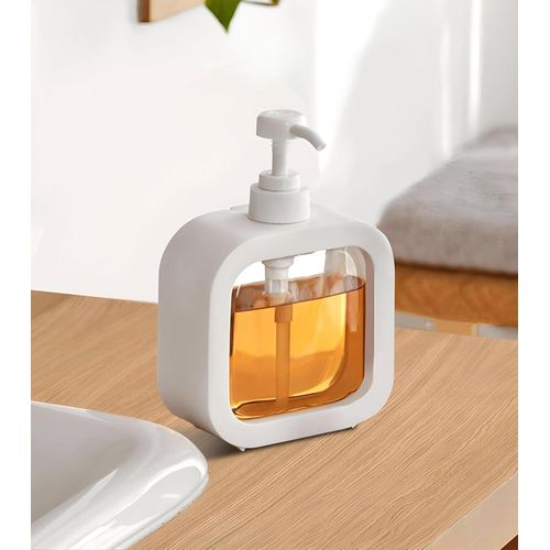 Modern Refillable Liquid Soap Dispenser, 500ml Clear Plastic Pump Bottle for Bathroom Hand Soap, Dish Soap in Kitchen Sink, Liquid Soap Pump Refill