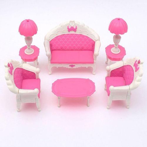 Generic 6PCS Pink Furniture Living Room Parlour Sofa Set For Dollhouse Barbie Accessories Best Price Online Jumia Egypt